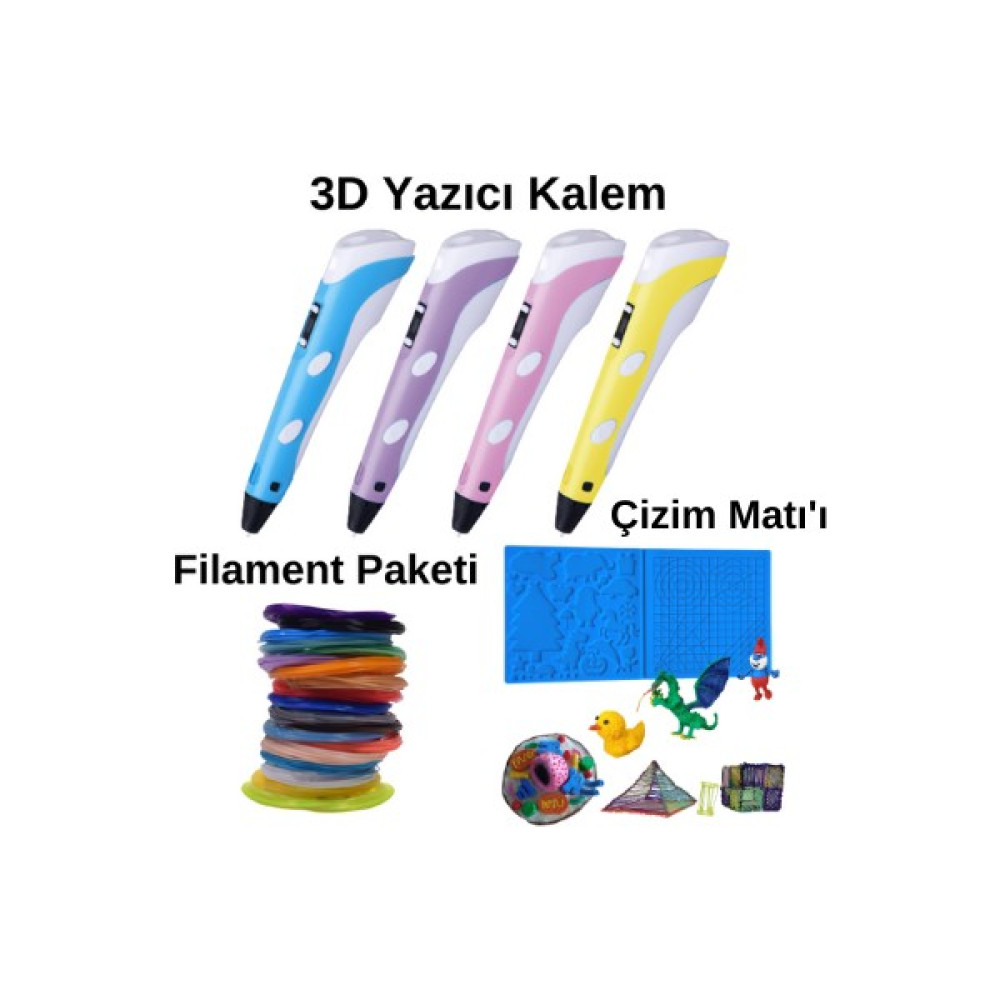 Matafilament Büyük Maker Paket 3D Yazıcı Kalem - Büyük Çalışma Matı - Filament Paketi - Mavi Oyun & Hobi Fiyatı