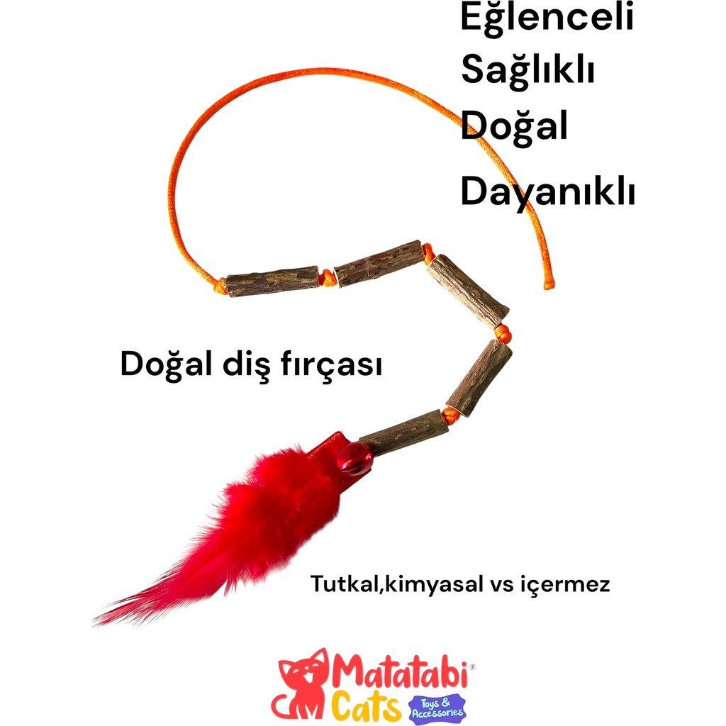 Matatabi Cats Ipli Tüylü ve Sesli, Doğal Kedi Çiğneme Çubuklu Kedi Oyuncağı (Kedi Otu Değildir) Diğer Fiyatı