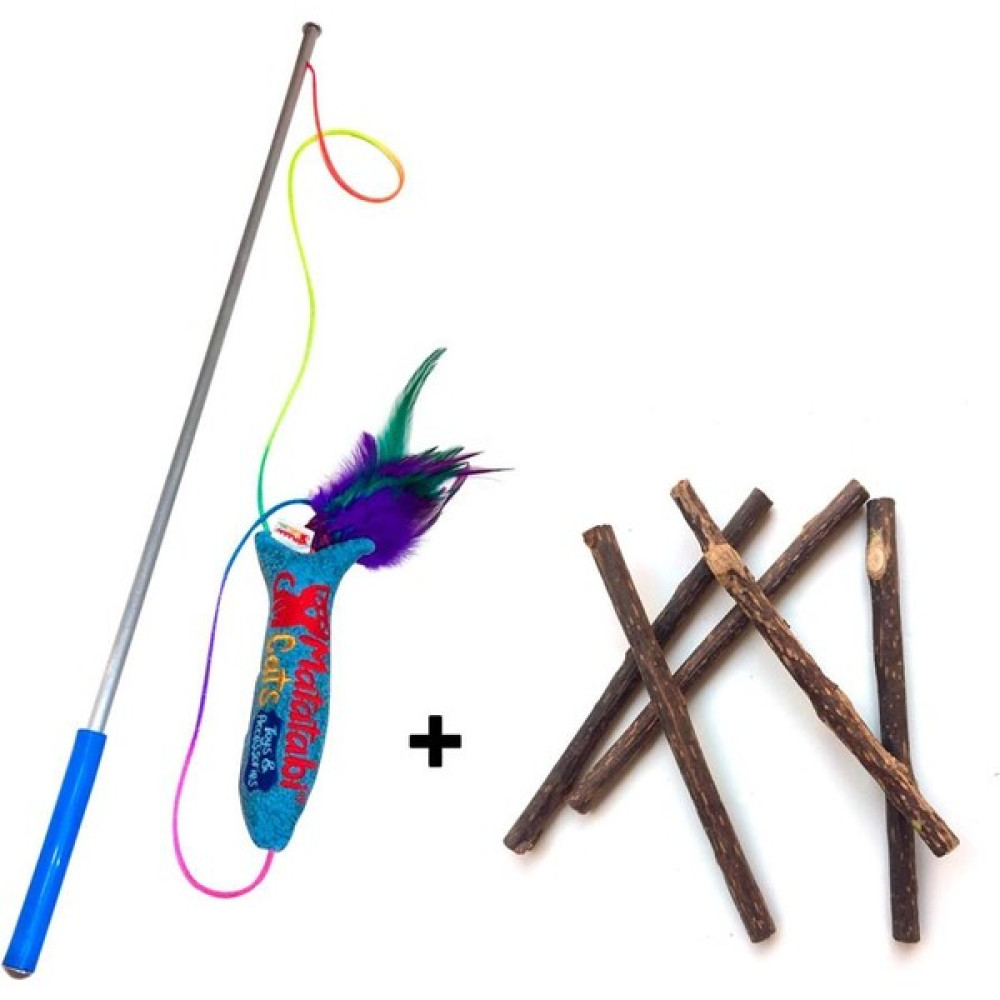 Matatabi Cats Set Doğal Matatabi Stick 5'li ve Sesli Peluş Oyuncaklı Kedi Oltası 50 cm Evcil Hayvan Ürünleri Fiyatı