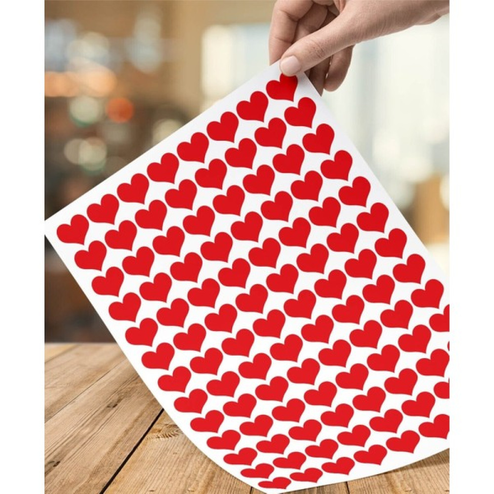 Matbaagraf 260 Adet 2 cm Yapışkanlı Kalp Şekilli Kırmızı Sticker Etiket Hediye Paketleme Parti Hediyeleri - 2cmX1.5cm Duvar Stickerı Fiyatı