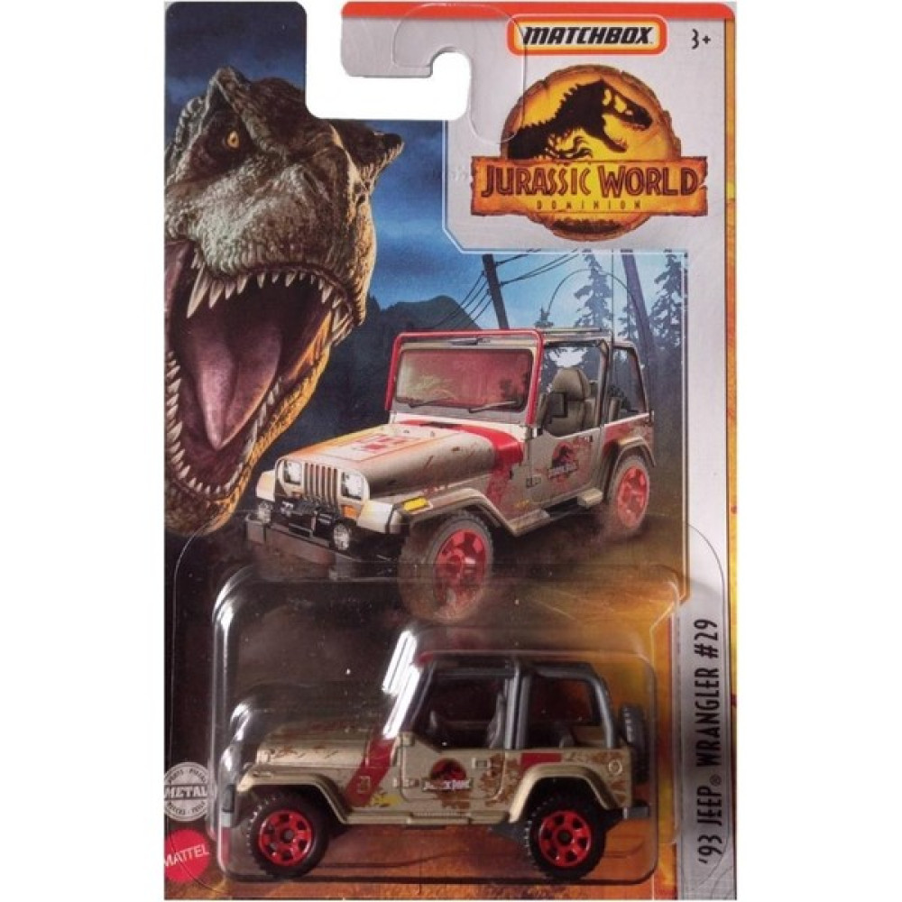 Matchbox 1:64 Jurassic World Tekli Araçlar 93 Jeep Wrangler 29 HBH07 - Renkli Oyuncak Araç Fiyatı