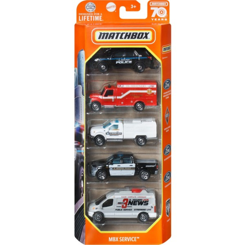 Matchbox Beşli Araba Seti Mbx Service HFH14 - Renkli Oyuncak Araç Fiyatı