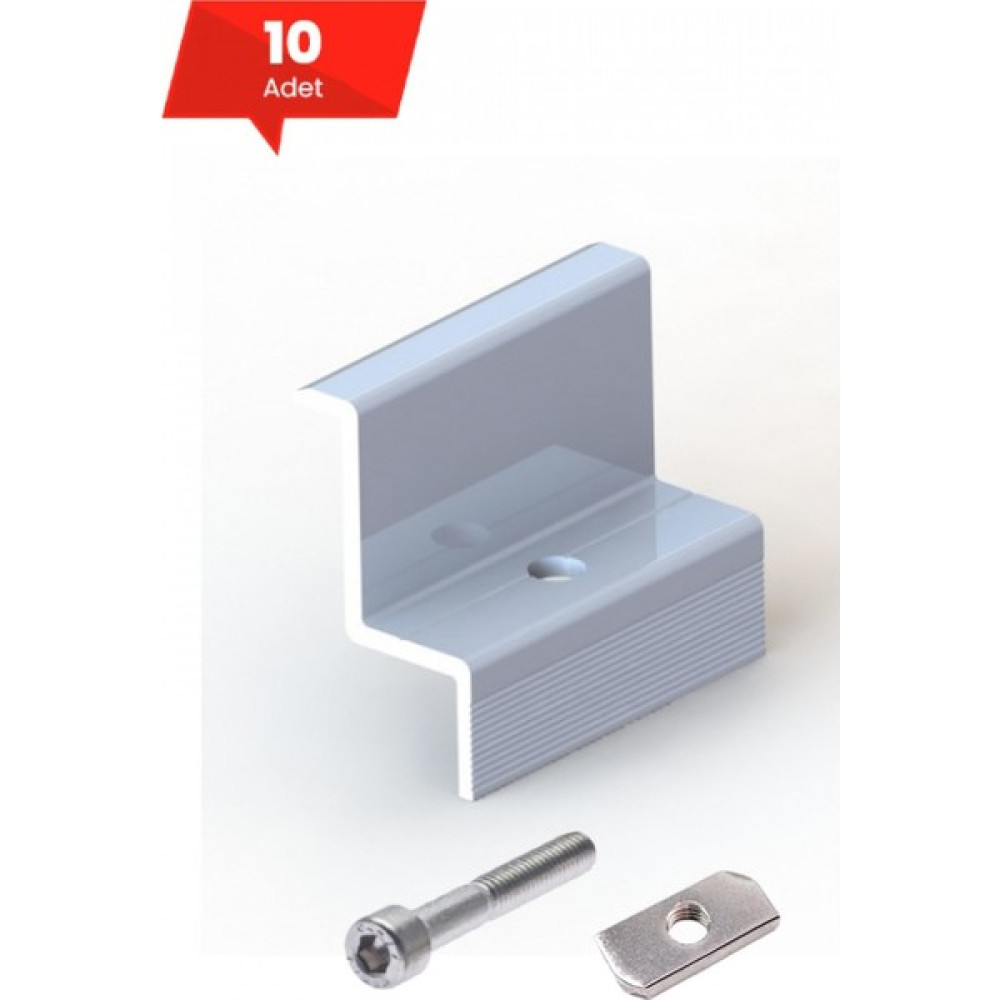 Matech Güneş Paneli Kenar Tutucu - H:40MM (Civata + Somun) - 10 Adet Oto Boyaları Fiyatı