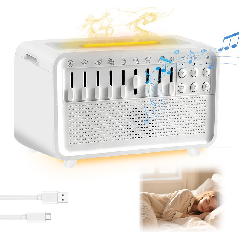 Matechno 3in1 Işıklı Doğa Sesli Uyku Yardımcısı Buharlı Hava Nemlendirici ve Bluetooth Hoparlör Cihazı - Beyaz Bluetooth Hoparlör Fiyatı