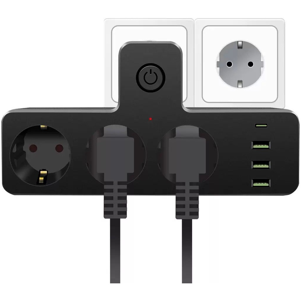 Matechno 3'lü Termal Akım Korumalı Priz 3xUSB 1xType-C 20W PD Girişli Siyah Renkli Güvenlik Bilgisayar Çevirici ve Adaptörü Fiyatı