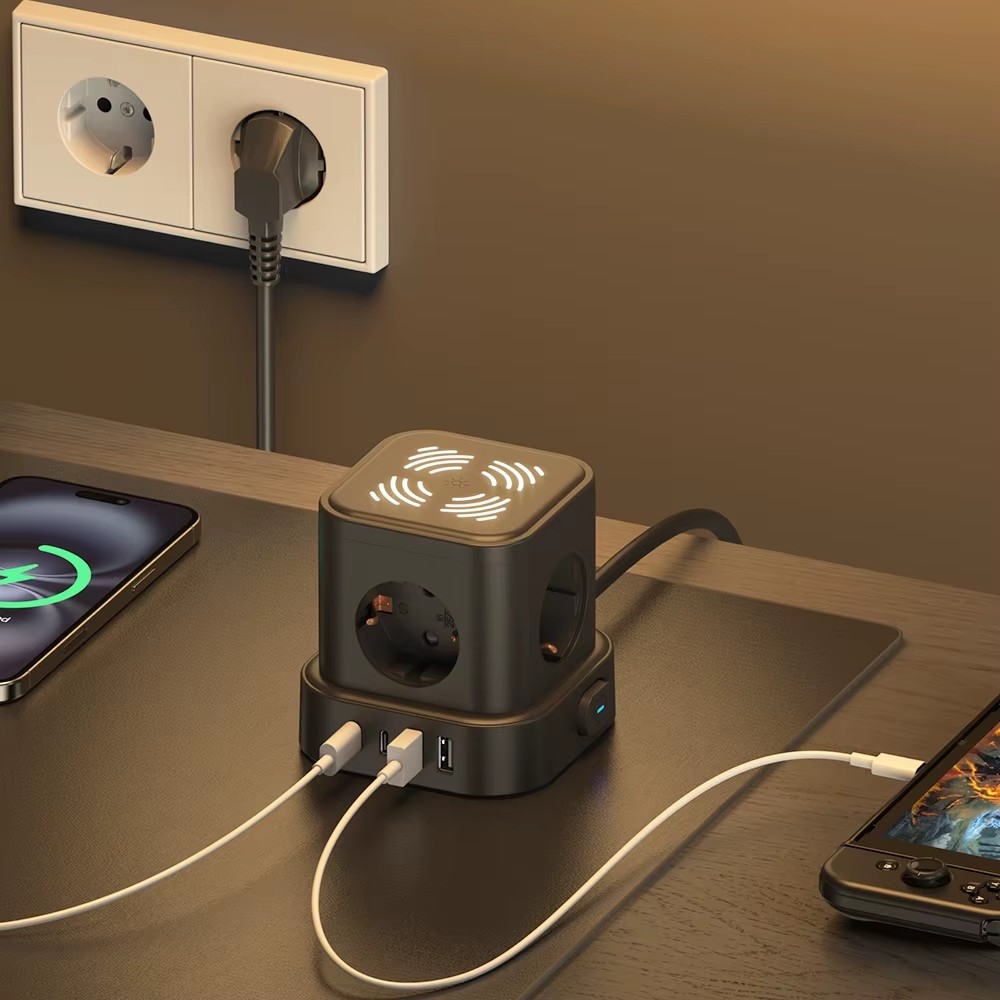 Matechno 4lü Akım Korumalı Priz Gece Lambalı 2xusb 2xtype-C Çıkış Yüksek Gerilim Koruma Çoklu Priz Çoğaltıcı - Siyah Bilgisayar Çevirici ve Adaptörü Fiyatı