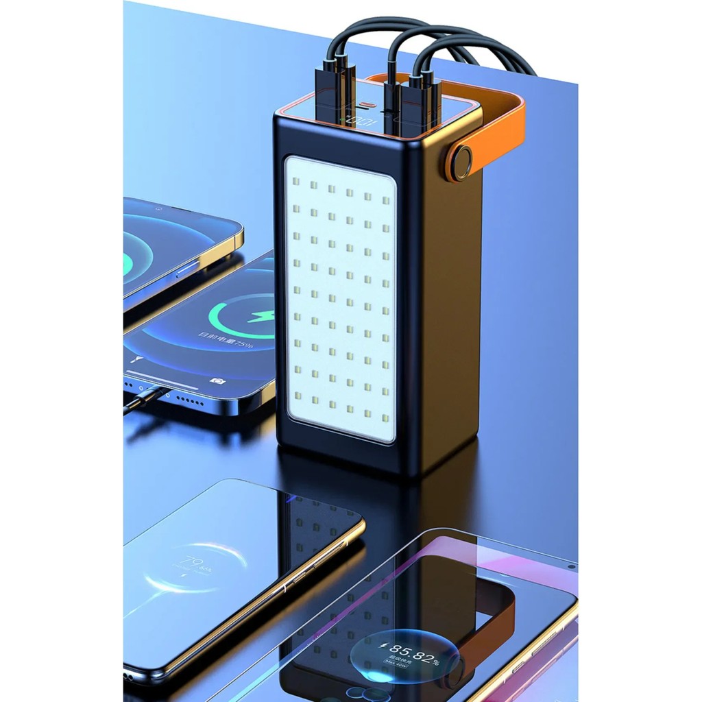 Matechno 70.000 mAh Hızlı Şarjlı LED Panel Powerbank 4x USB 1x Type-C 1x Micro 1x Lightning Çıkışlı Siyah Bilgisayar Çevirici ve Adaptörü Fiyatı