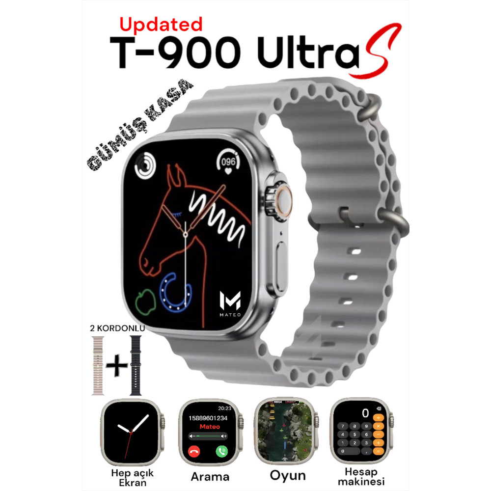 MATEO Akıllı Saat 8 Ultra T900-plus Ios/android Destekli 2.08inch Arama Özeliği Sağlık Sensörlü Akıllı Saat Fiyatı