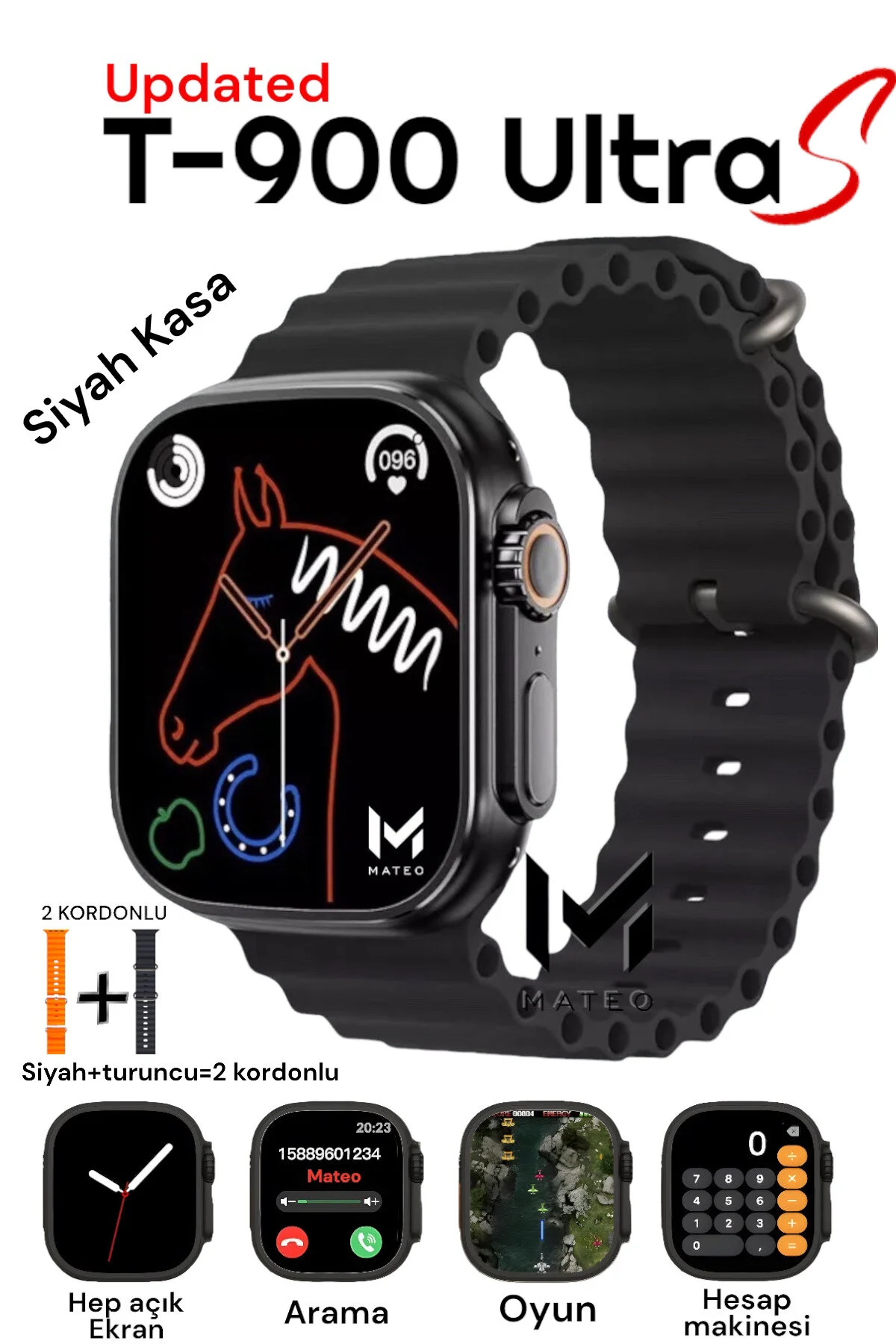 MATEO Akıllı Saat 8 Ultra T900 Ultra 2s Ios/android Destekli 2.3 Inch Arama Özeliği Sensörlü Smartwatch" Akıllı Saat Fiyatı