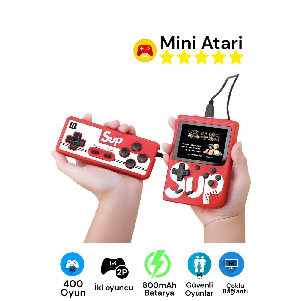 MATEO SUP Çift Kol 400 Nostalji Oyunlu Mini Atari Gameboy&Gamebox Oyun Konsolu Gameboy Atari Nintendo 3DS Oyun Konsolları Fiyatı