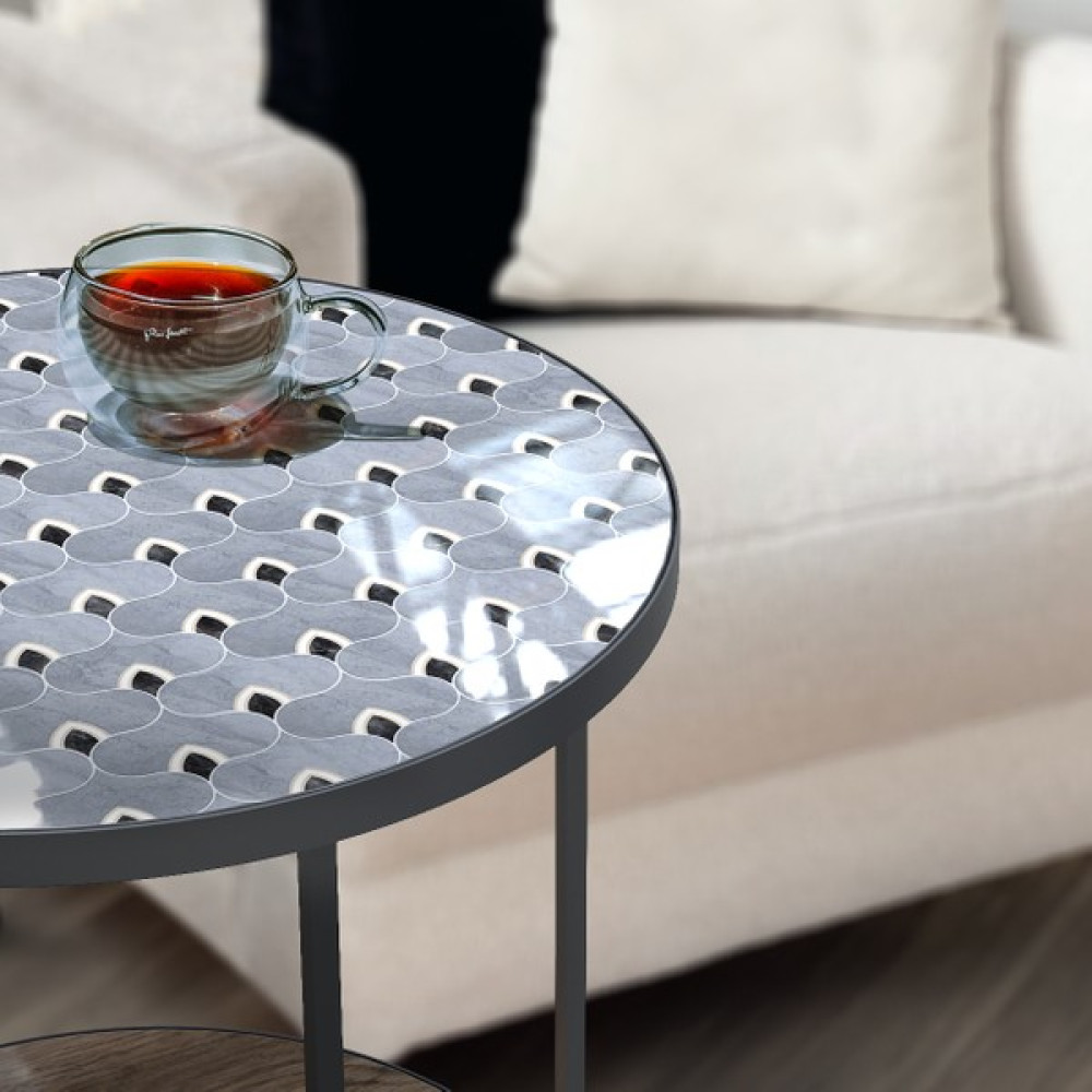 Materia Ahşap Modern Sehpa. Metal Ayaklı Sehpa, Ahşap Mobilya,tavus Kuşu Tüyü - Gri Yan Sehpa Fiyatı