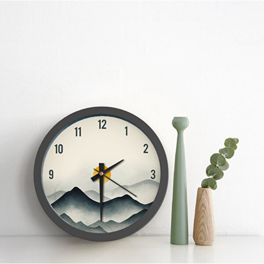 Materia Modern Duvar Saati Modelleri Özel Grafik Tasarım Dekoratif Mutfak ve Salon Saati - Siyah - 25 x 25 cm Dekoratif Saat Fiyatı
