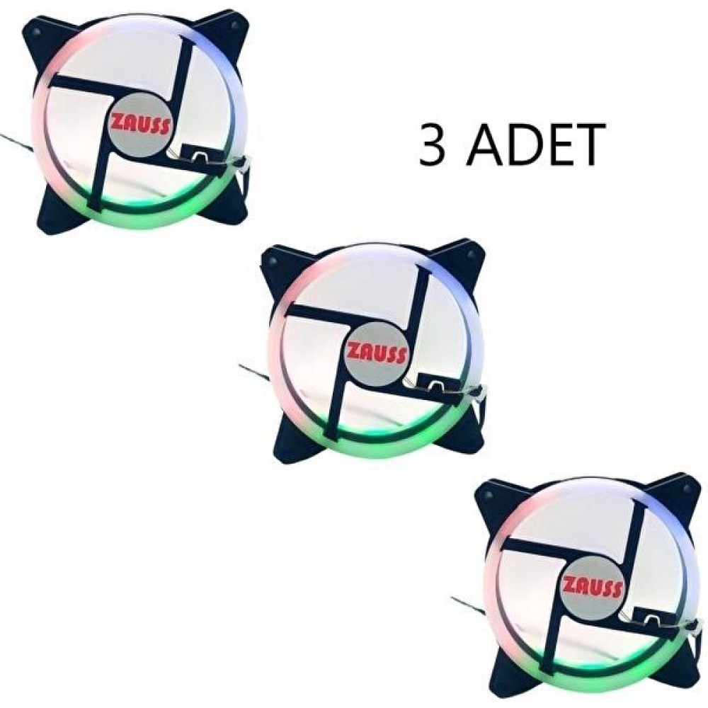 Mates Store 3 Adet 12 cm Rgb LED Fan Işıklı Kasa Fanı Rainbow Kasa Soğutucu - Siyah Soğutucular Fiyatı