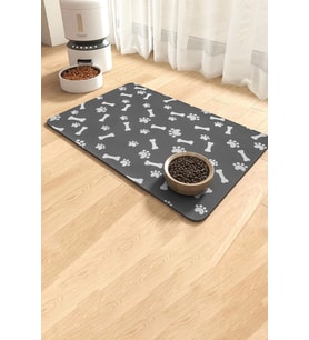 Matgo Pati Evcil Hayvan Besleme Matı Pati ve Kemikli Kaymaz Antrasit Gri Kedi Köpek Mama Paspası 40 x 60 cm Evcil Hayvan Ürünleri Fiyatı