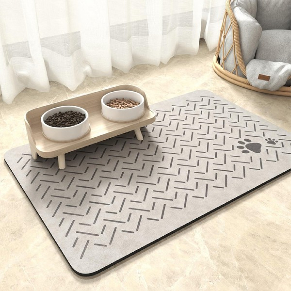 Matgo Pati Evcil Hayvan Besleme Matı Çizgi Patili Kaymaz Krem Rengi Kedi Köpek Mama Paspası 40 x 60 cm Evcil Hayvan Ürünleri Fiyatı