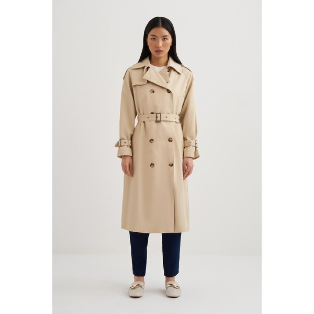Mathilda By Çiğdem Bilici Private Edition Ekru Oversize Trençkot Kadın Trençkot Fiyatı