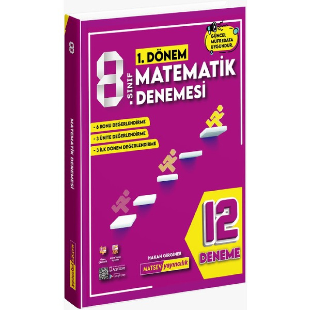 Matsev Yayıncılık 8. Sınıf Matematik 12'li Denemesi 1.dönem Ders Sınav Kitapları Fiyatı