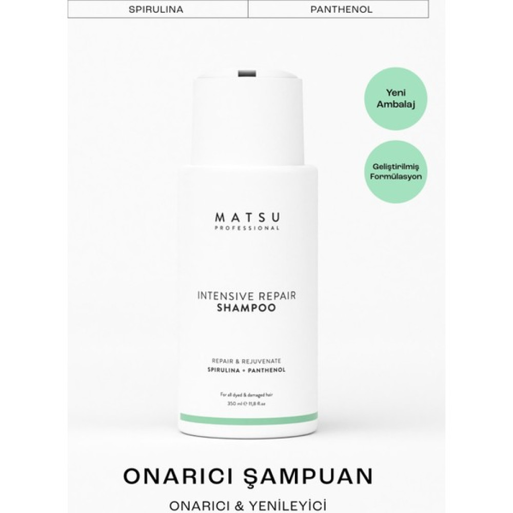 Matsu Intensive Repair Yıpranmış Saçlar Için Yoğun Bakım Şampuanı 350 Ml - %7 Argan %5 Isırgan Otu %2 Panthenol Spirulina Şampuan ve Saç Kremi Fiyatı