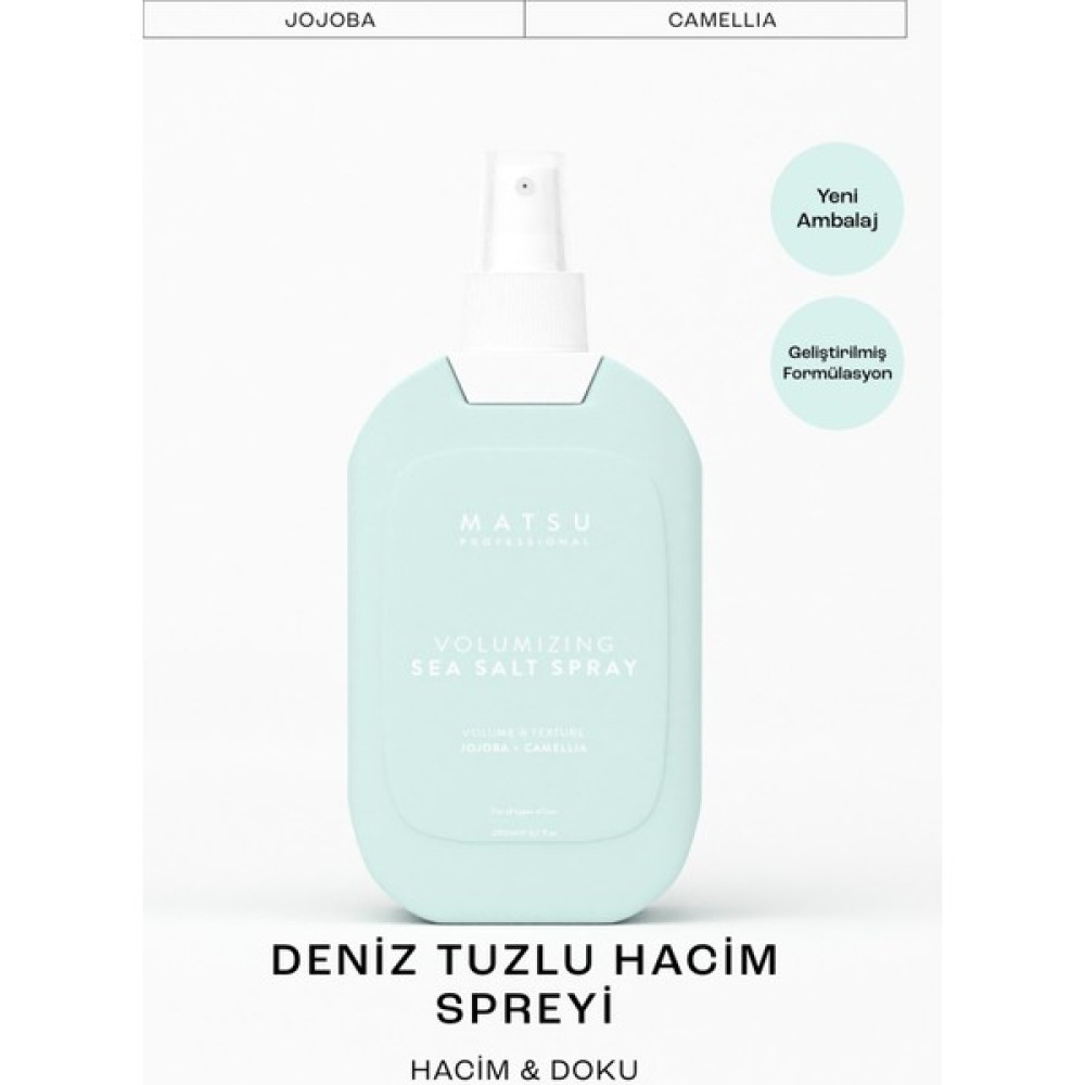 Matsu Volumizing Sea Salt Deniz Tuzu Etkili Hacim Spreyi 200 Ml - Jojoba Camellia Saç Bakım Maskeleri & Serumlar & Spreyler Fiyatı