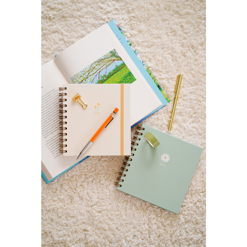 Matt Notebook 15x15 Cm Kare 2li Set Spiralli Çizgili Tarihsiz Not Defteri Papatya Defter Fiyatı