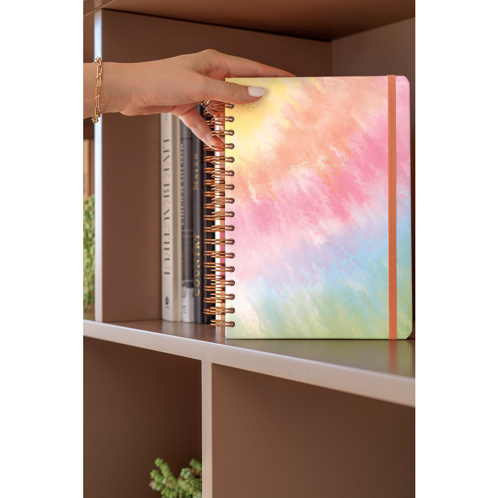 Matt Notebook 17x24 Cm Lastikli Spiralli Sert Kapak Not Defteri Çizgili Gökkuşağı Defter Fiyatı