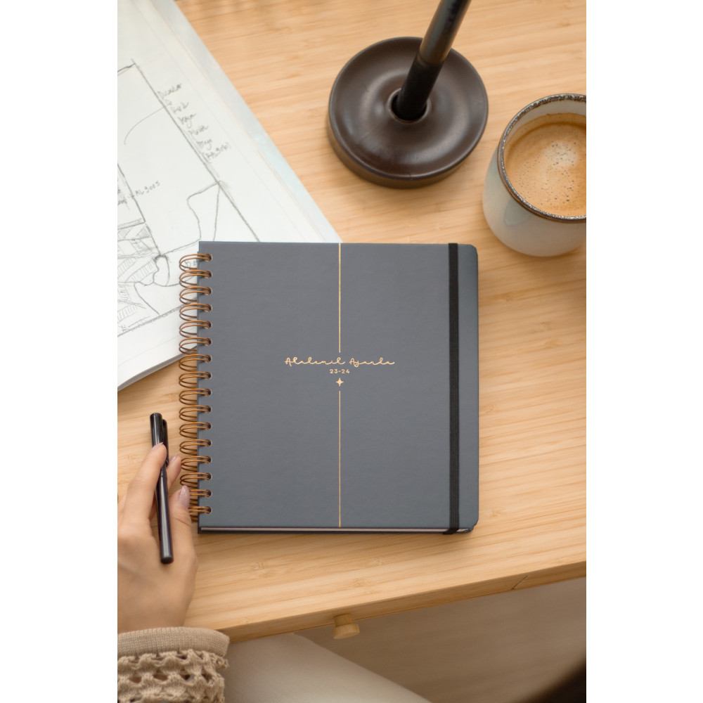 Matt Notebook 2023-2024 Akademik Kare Ajanda - 17 Aylık Siyah Ajanda Fiyatı
