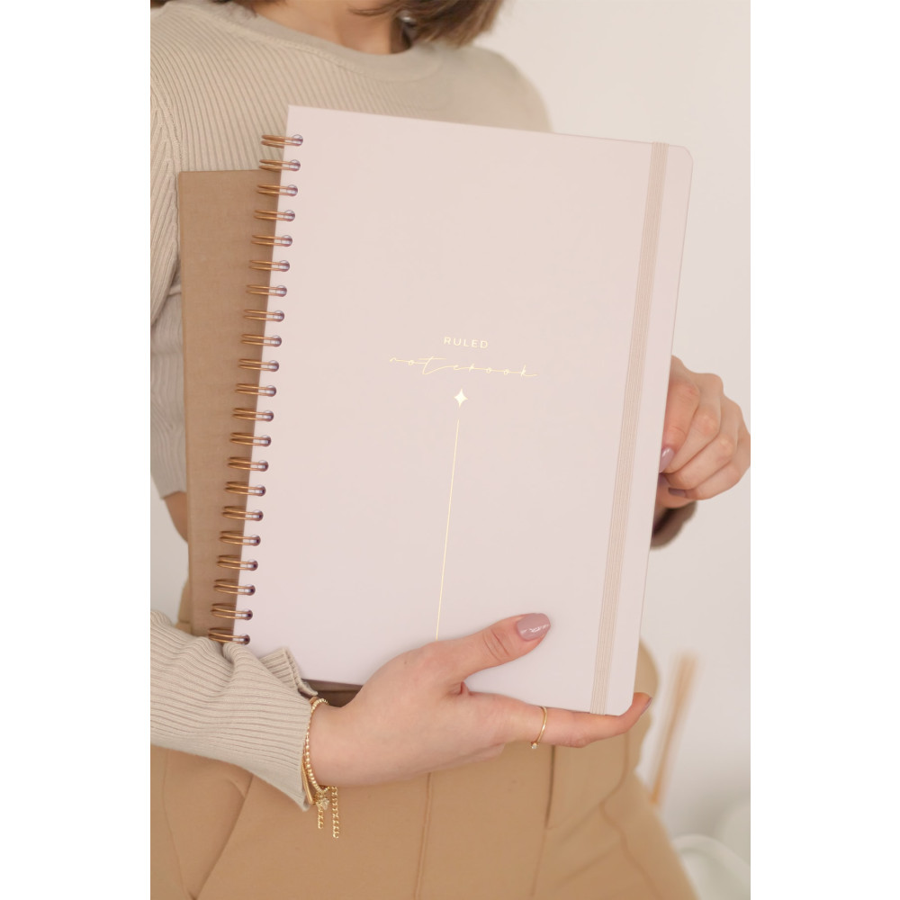 Matt Notebook 20x28 Cm A4 Lastikli Spiralli Sert Kapak Not Defteri Çizgili Bej Defter Fiyatı
