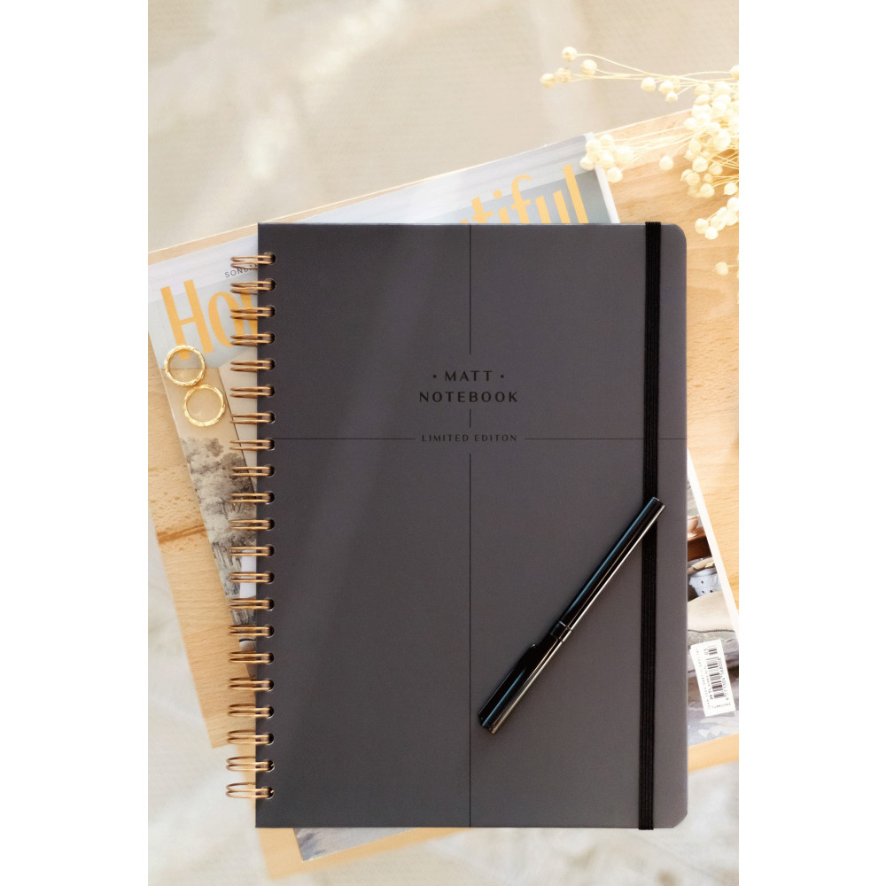 Matt Notebook 20x28 Cm A4 Lastikli Spiralli Sert Kapak Not Defteri Kareli Defter Fiyatı