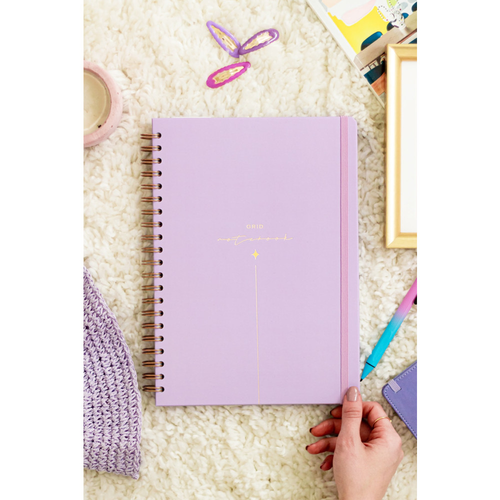 Matt Notebook 20x28 Cm A4 Lastikli Spiralli Sert Kapak Not Defteri Kareli Lila Defter Fiyatı