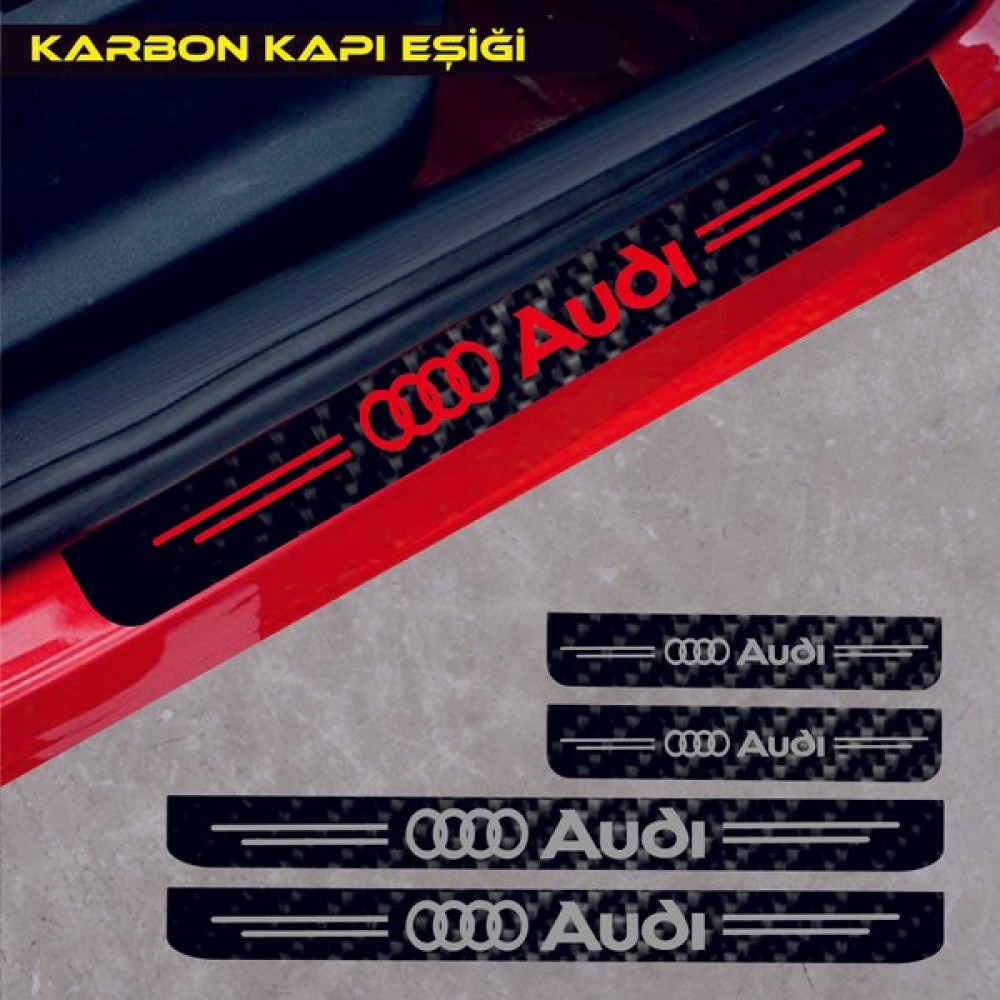 Matte Black Audi Karbon Kapı Eşiği Sticker - Standart Oto Boyaları Fiyatı