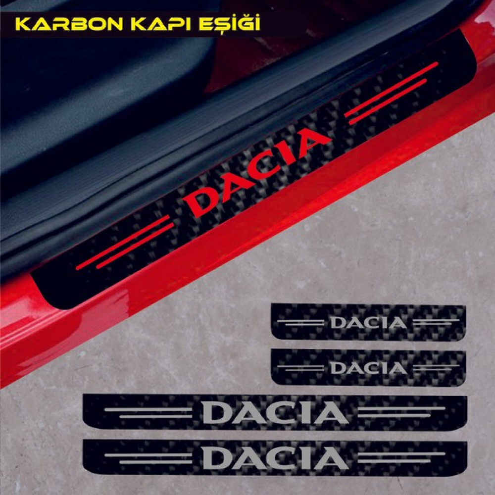 Matte Black Dacia Sandero Karbon Kapı Eşiği Sticker - Standart Oto Boyaları Fiyatı