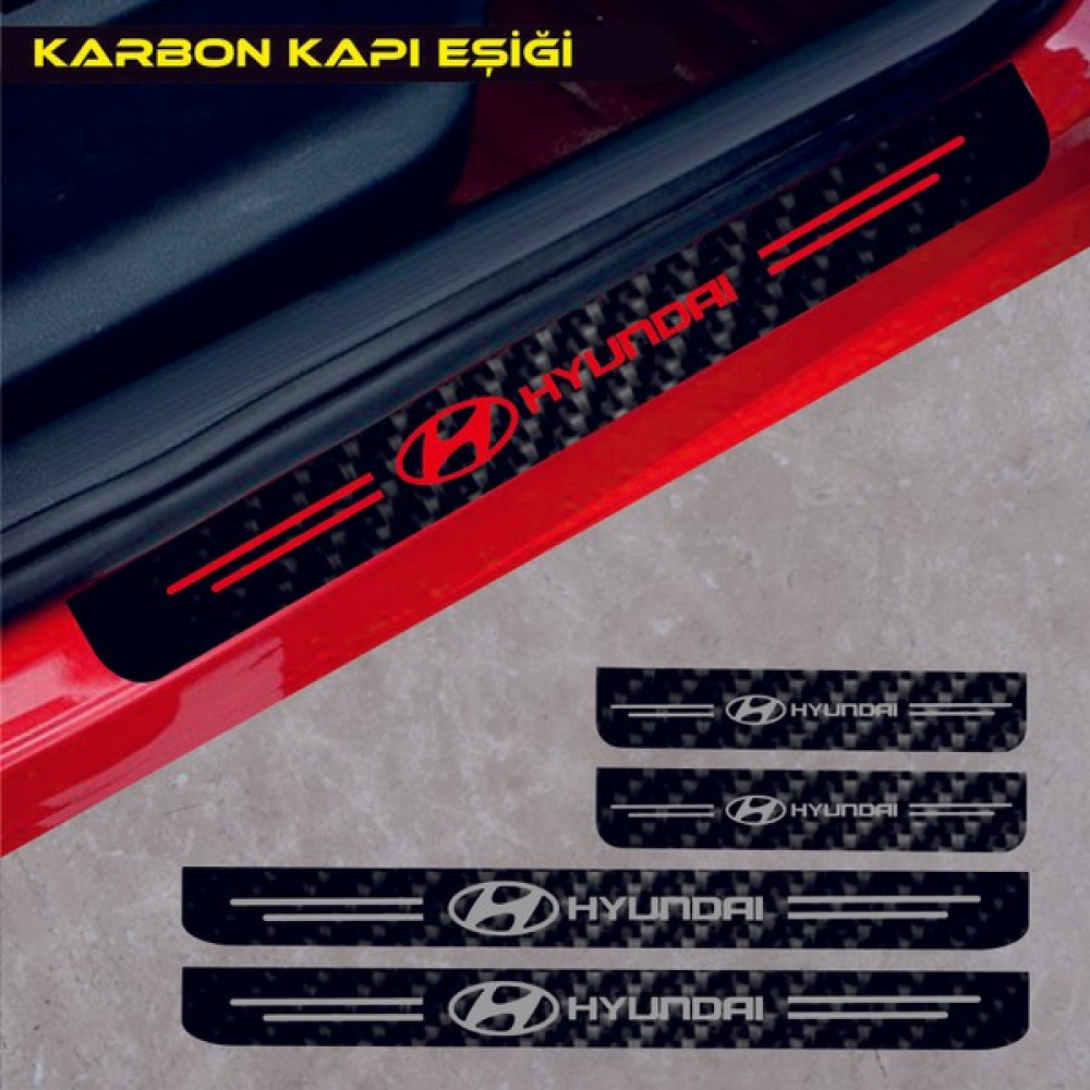 Matte Black Hyundai Karbon Kapı Eşiği Sticker - Standart Oto Boyaları Fiyatı