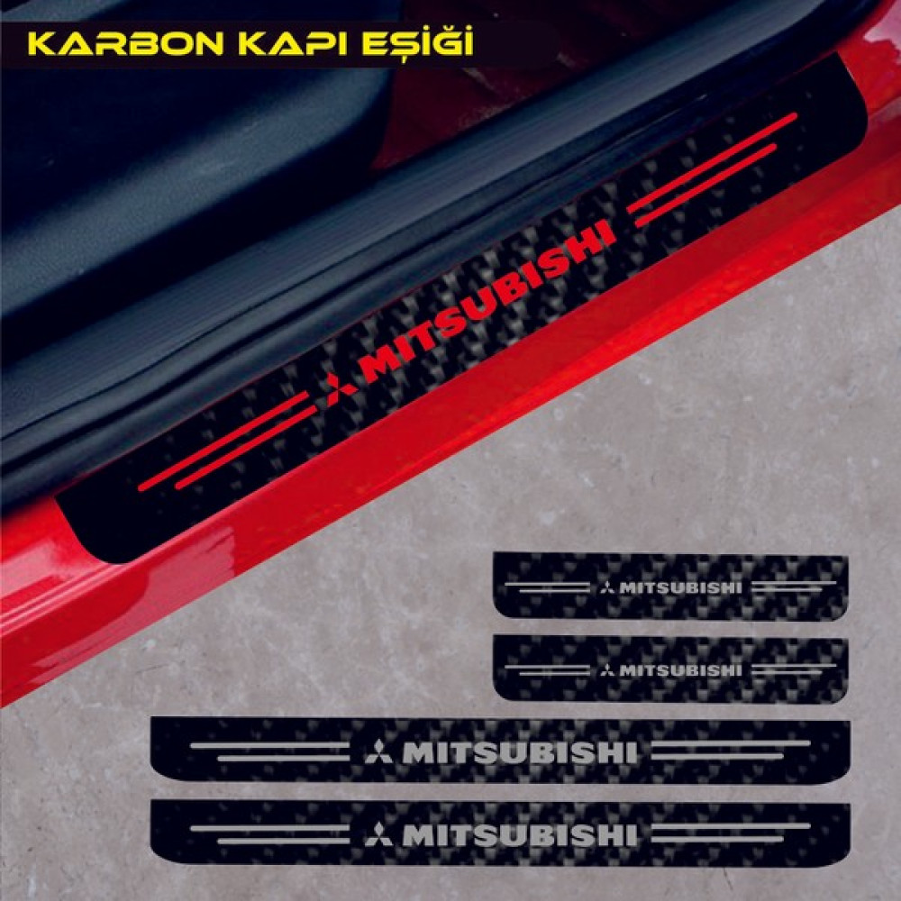 Matte Black Mitsubishi Galant Karbon Kapı Eşiği Sticker - Standart Oto Boyaları Fiyatı