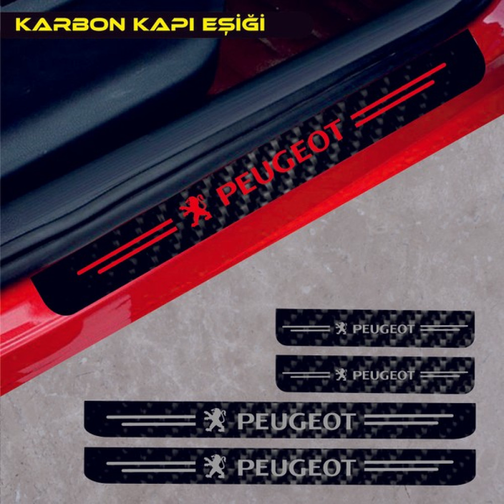 Matte Black Peugeot Rifter Karbon Kapı Eşiği Sticker - Standart Oto Boyaları Fiyatı