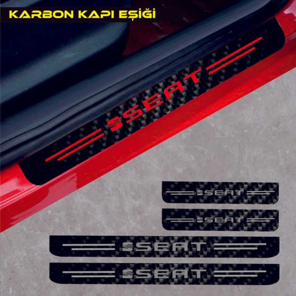 Matte Black Seat Exeo Karbon Kapı Eşiği Sticker - Standart Oto Boyaları Fiyatı