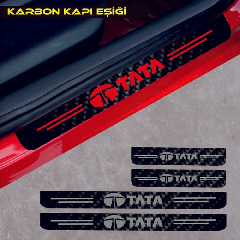 Matte Black Tata Karbon Kapı Eşiği Sticker - Standart Oto Boyaları Fiyatı