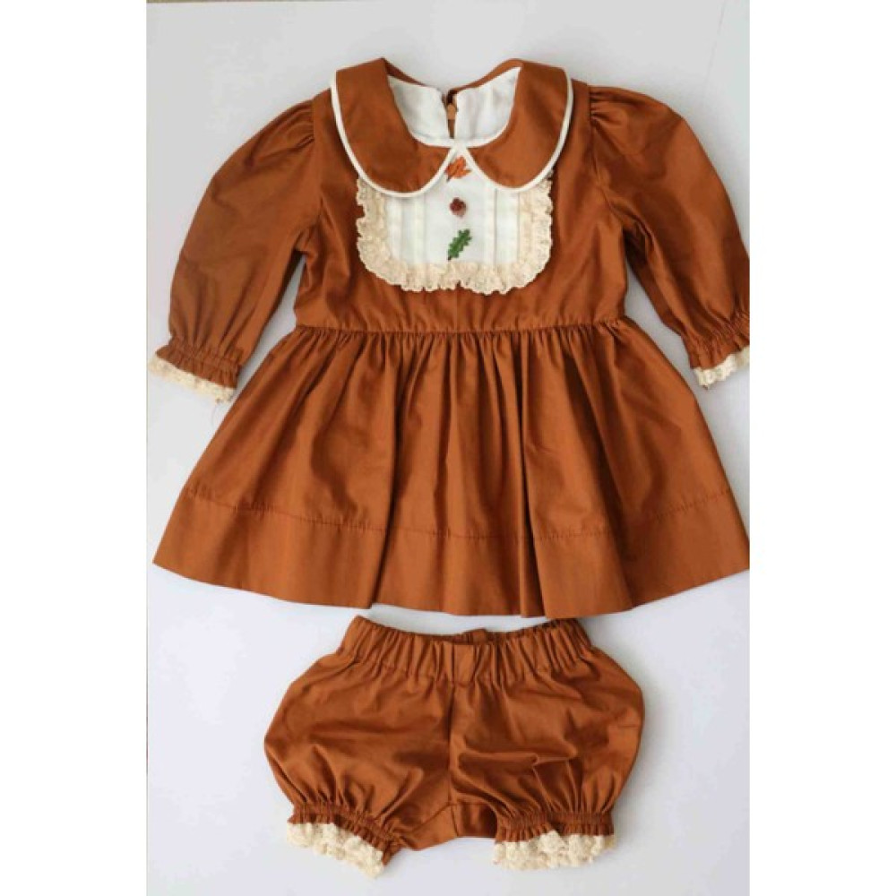 Mav Design Kahverengi Vintage Doğum Günü Elbisesi Bebek Elbisesi Fiyatı
