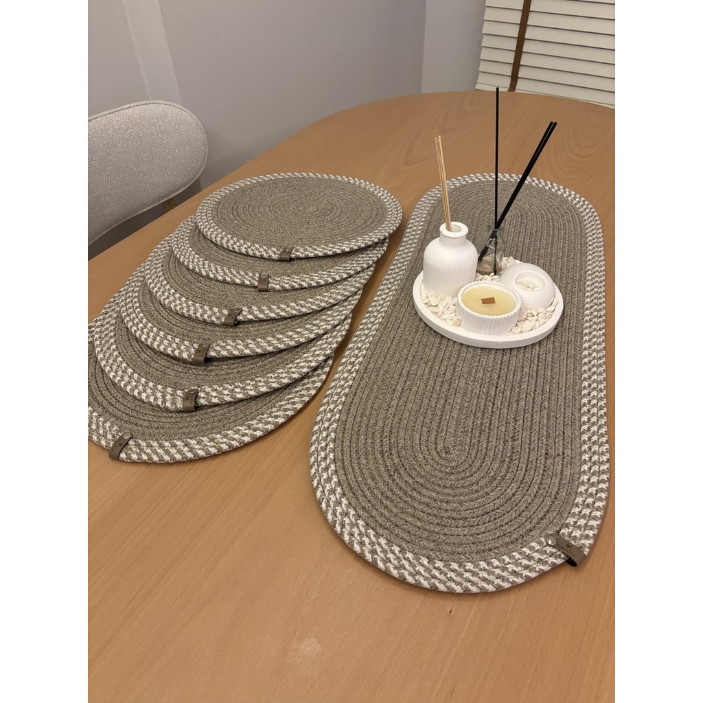 MaVaux Herakles 6 Adet Supla+Runner Set 33 cm -Amerikan Servis Hasır - 30 x 80 cm - Taş Amerikan Servis Fiyatı