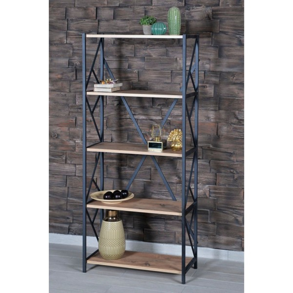 Mavera Home Klasik Kitaplık 5 Raflı Metal Klasik 30 cm 5 Kahverengi Metal Klasik - 0 Kitaplık Fiyatı