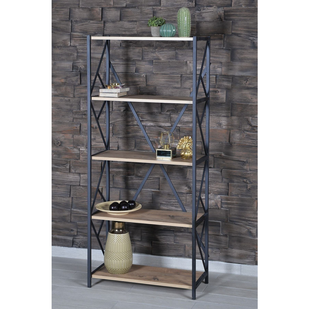 Mavera Home Metal Kitaplık Ceviz Kitaplık Fiyatı