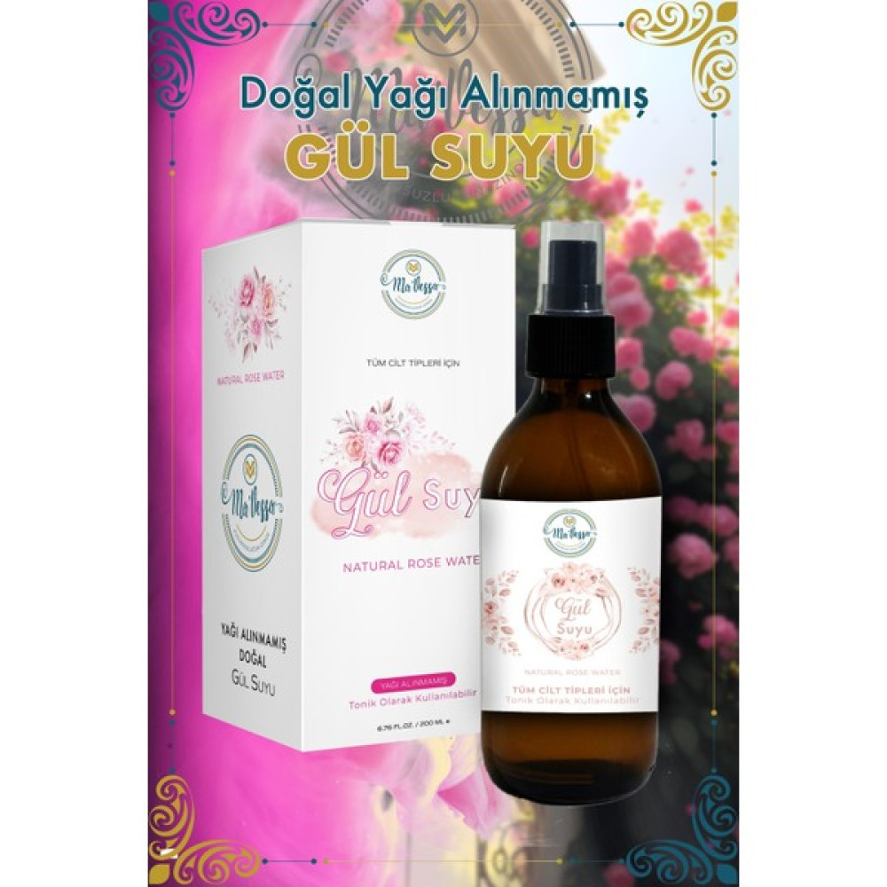 Mavessa % 100 Doğal Gül Suyu, Gözenek Sıkılaştırıcı, Aydınlatıcı ve Arındırıcı Saf Gül Suyu Tonik 200 ml Cilt Temizleme ve Peeling Fiyatı