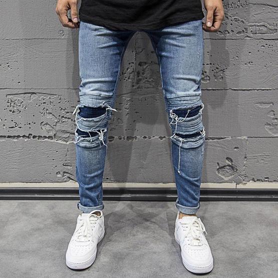 Mavi 3436 Erkek Jeans Dizleri Yamalı Kot Pantolon Erkek Jeans / Kot Pantolon Fiyatı