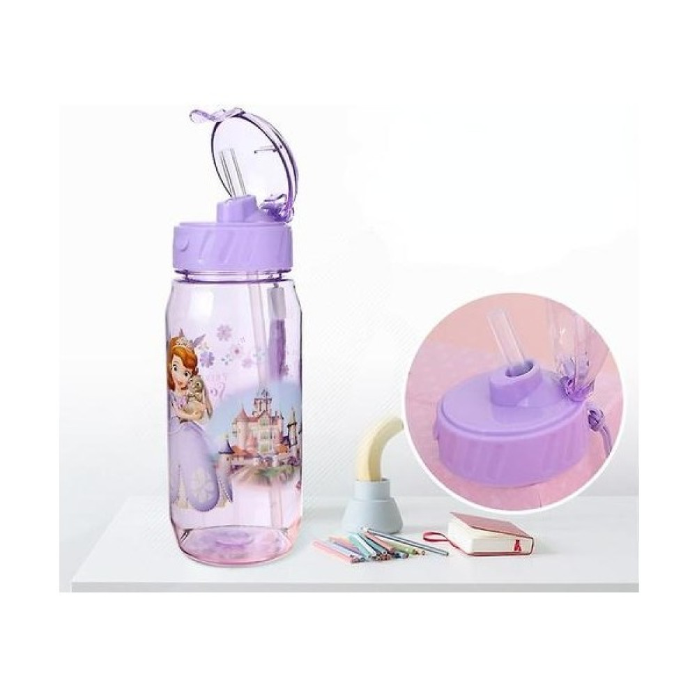 (Mavi) 450 ml Disney Karikatür Mickey Fare Çocuk Plastik Kupası Saman Fincan Öğrencileri Içme Suyu Çocuk Şişe Sızdırmaz - Açık Mavi - 1 Adet Suluk Fiyatı