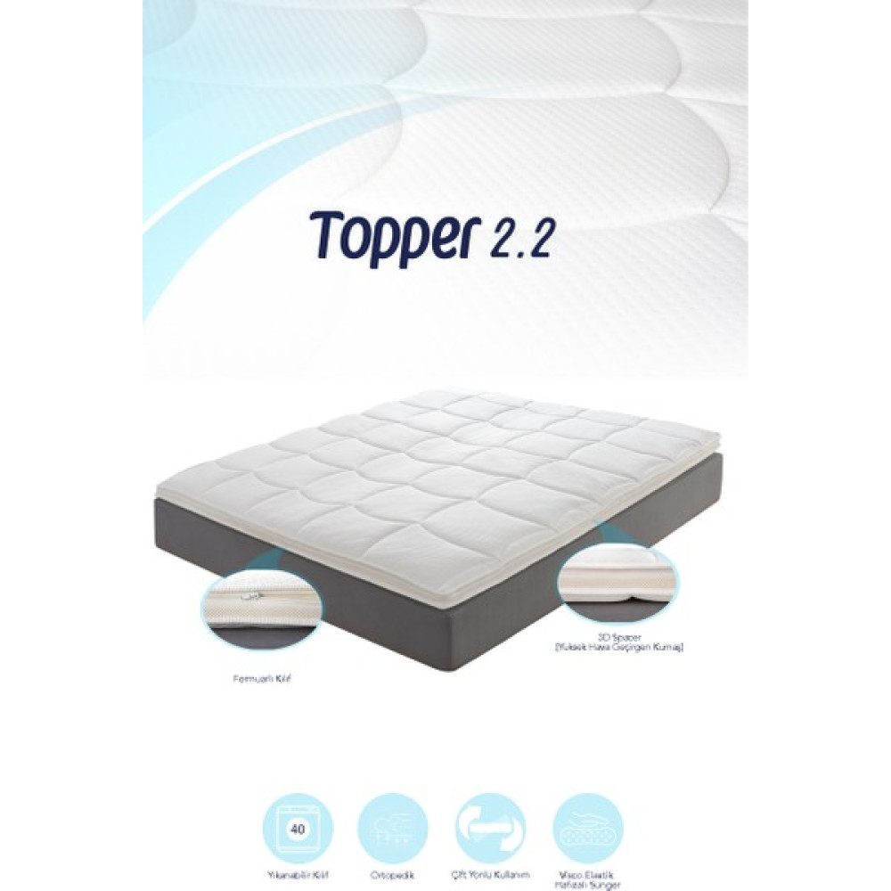 Mavi Ay Yatak - Visco Yatak Pedi - Topper 2.2 - Memory Foam - 7 cm - 140 x 200 cm Yatak Odası Tekstili Fiyatı