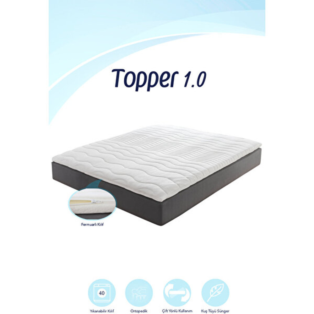 Mavi Ay Yatak - Yatak Pedi - Topper 1.0 - Soft Sünger - Yıkanabilir Fermuarlı Kılıflı - 6 cm - 120 x 200 cm Yatak Odası Tekstili Fiyatı