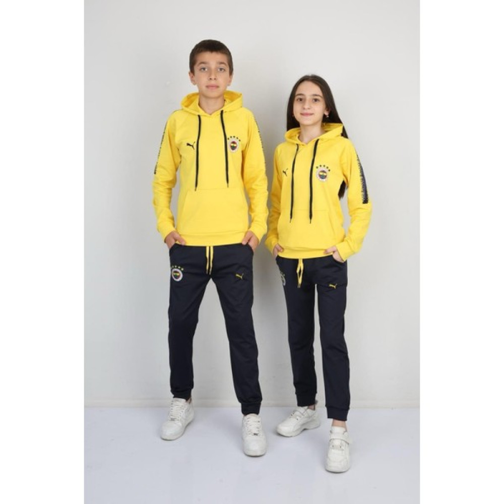 Mavi Boncuk Kids Çocuk Fenerbahçe Kapuşonlu Taraftar Takım Erkek Çocuk Giyim Takımı Fiyatı
