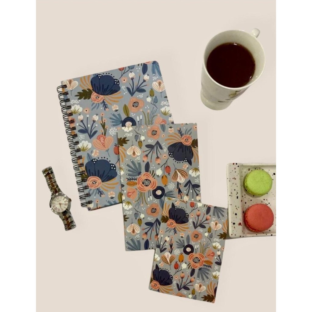 Mavi Çiçekli 3'lü Set Süresiz Ajanda Haftalık Planlayıcı-Çizgisiz Defter-Çizgisiz Not Defteri - Renkli - tek - 13*20 Defter & Kağıt Ürünleri Fiyatı