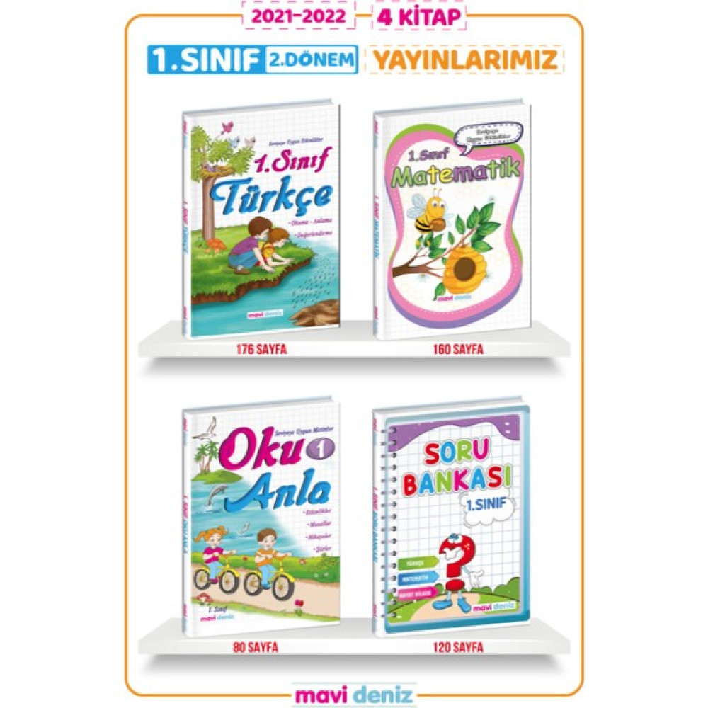Mavi Deniz Yayınları 1. Sınıf 2. Dönem 4 Kitap Set Kaynak Kitapları Fiyatı