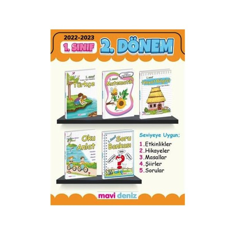Mavi Deniz Yayınları 1. Sınıf 2. Dönem Set Kaynak Kitapları Fiyatı