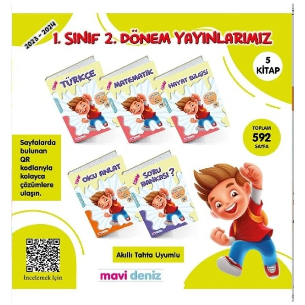 Mavi Deniz Yayınları 1. Sınıf 2. Dönem Seti Tüm Dersler Fiyatı